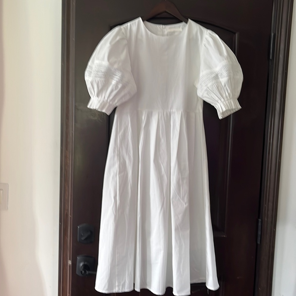 S size maxi dress. Organic cotton with a lining. Balloon sleeves.